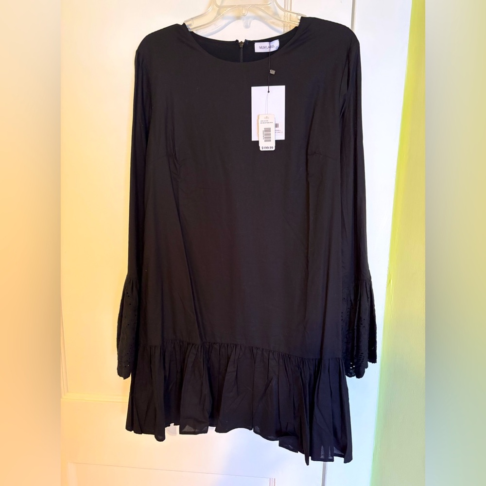 NWT Boutique Black Women's Dress Size Large Lace Sleeves
